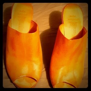 Handmade leather slides